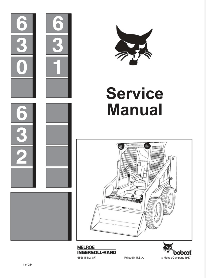 BOBCAT 631 SKID STEER LOADER SERVICE SHOP REPAIR MANUAL- on Lucasgift