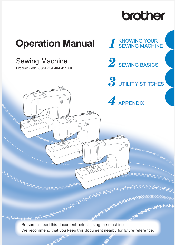 Brother SQ9285 Sewing Machine Operation Instruction User Manual- on Lucasgift