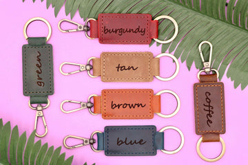 Set of 3 Camper Leather Keychain with Heavy Duty Ring & Clasp