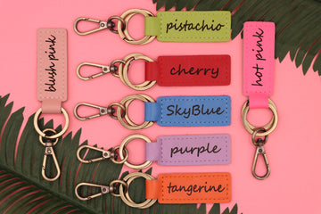 Colorful Leather Lacrosse Keychain
