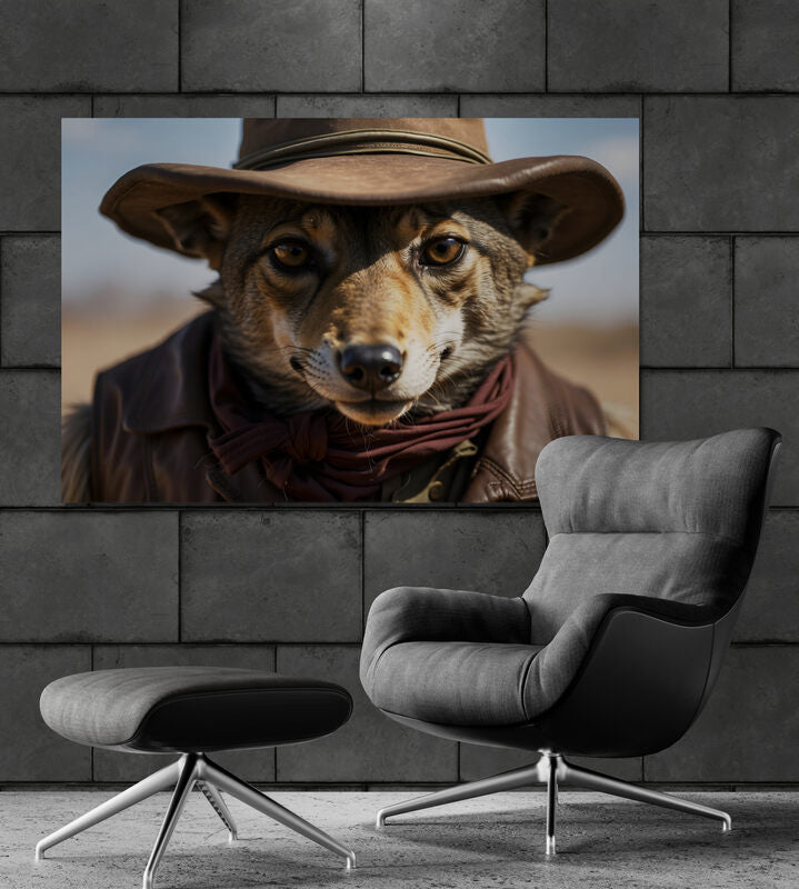 Metal Print Coyote Cowboy- on Lucasgift
