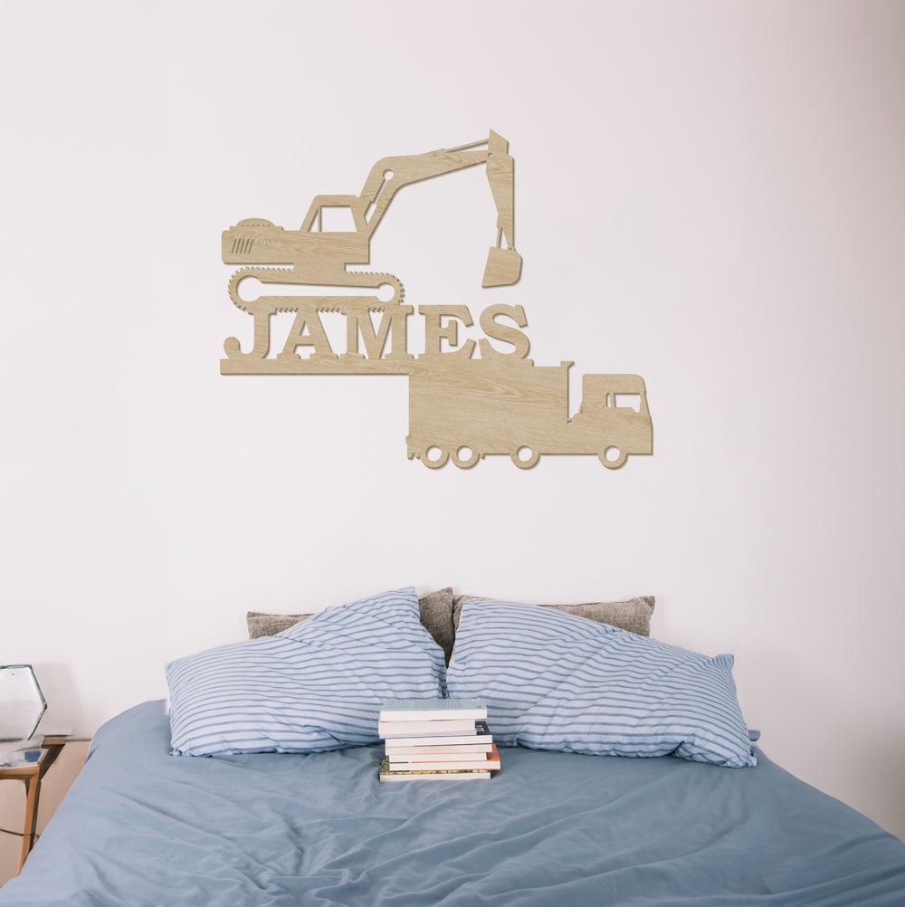 Construction Wood Name Sign-Lucasgift