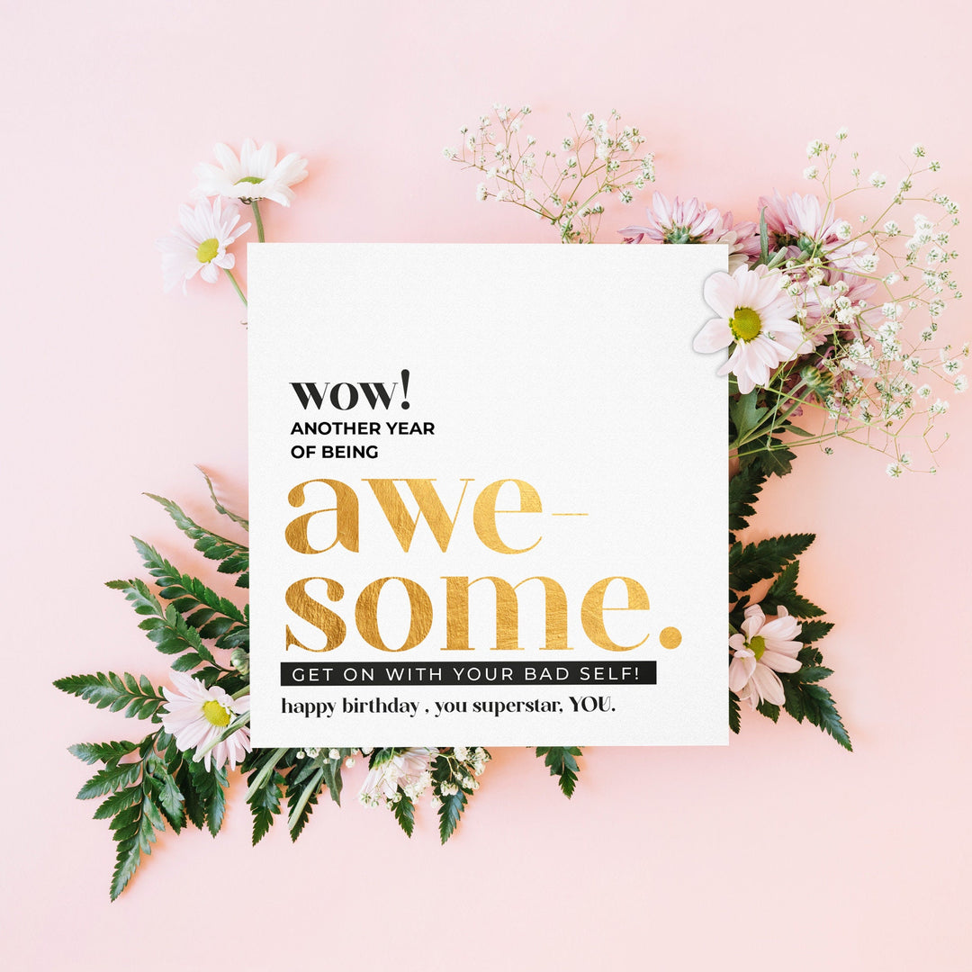 Bulk Birthday Cards – Gold Inspirational Message for Clients, Friends & Parties- on Lucasgift