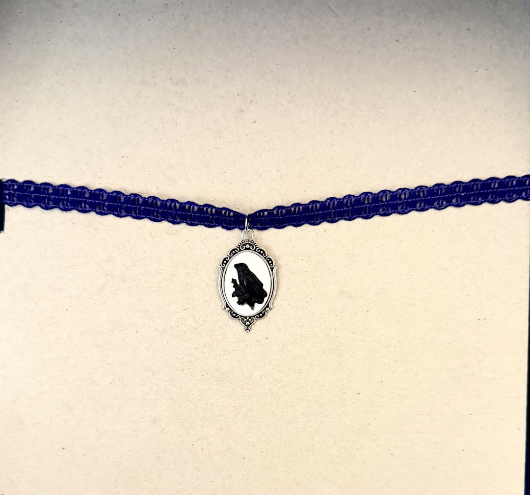Purple Lace Raven Choker Necklace- on Lucasgift