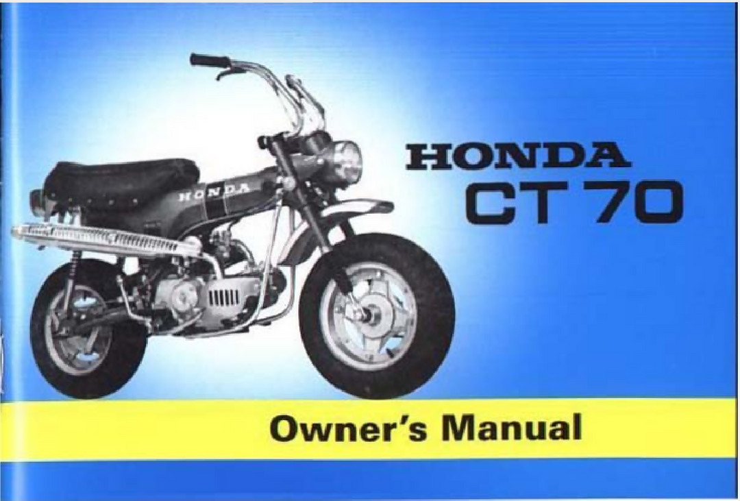 Honda 1972 CT70 K1 Owners Manual Mini Trail Owner's Maintenance- on Lucasgift