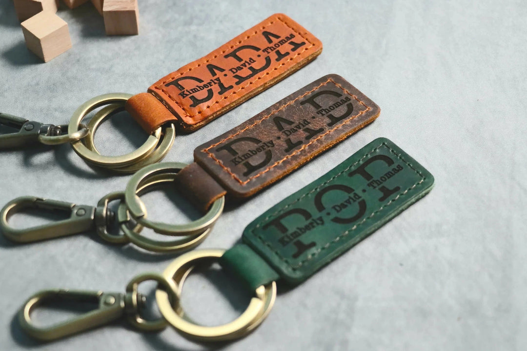 Personalized Dad Keychain, New Dad Gift, Engraved Dad Keychain, Fathers Day Keychain, First Fathers Day-Lucasgift