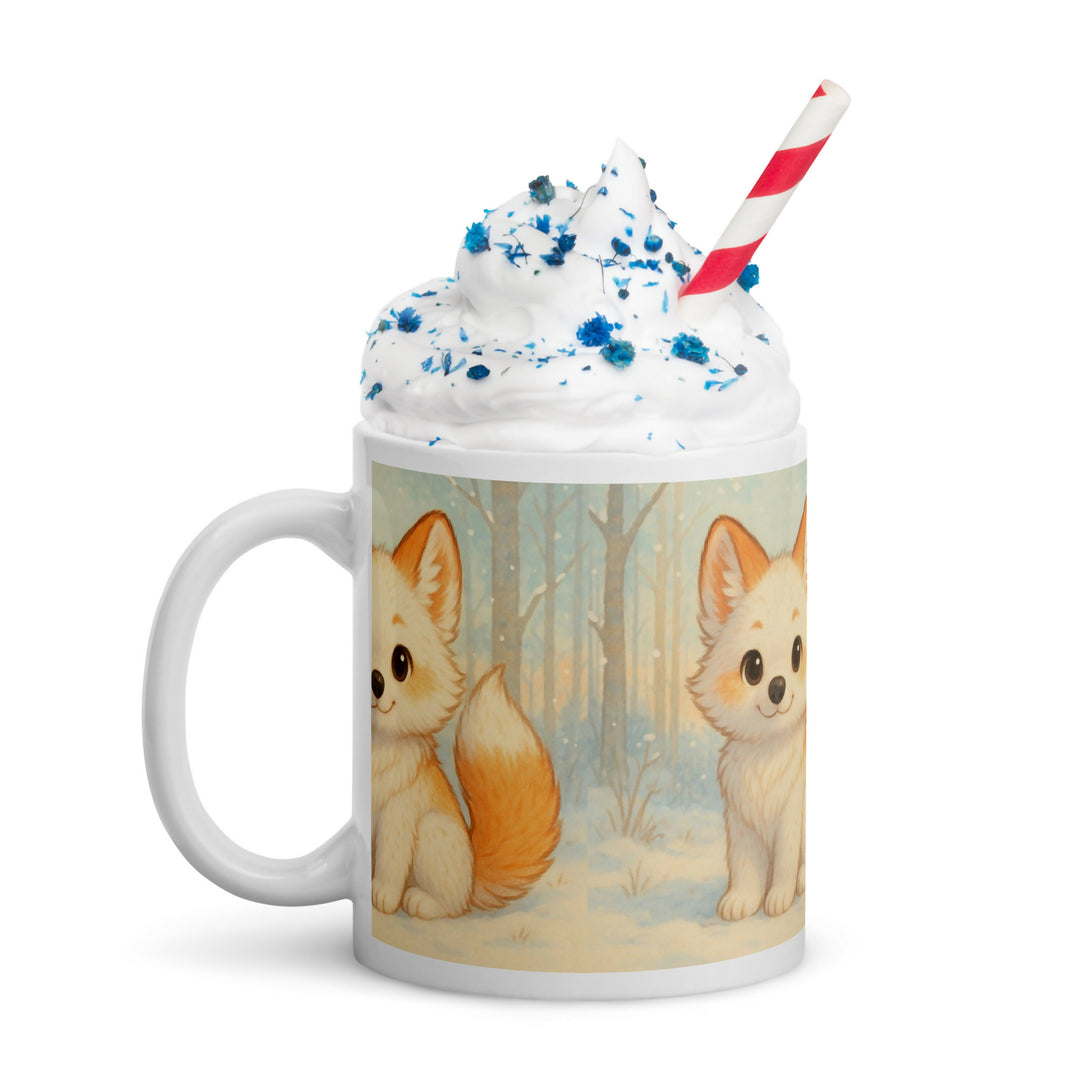 Frosty Forest Friend – Cute Fox Mug- on Lucasgift