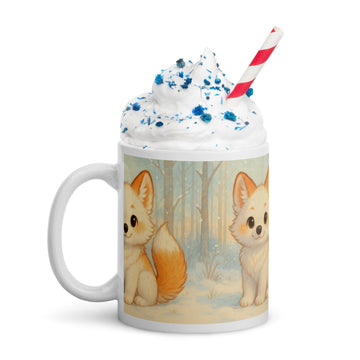 Frosty Forest Friend – Cute Fox Mug- on Lucasgift