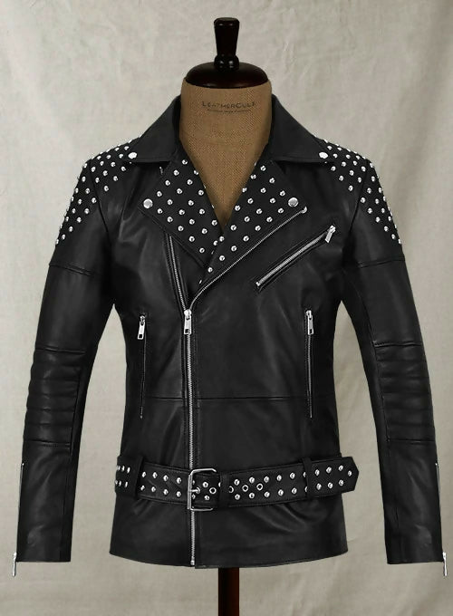 Men's Studded Leather Biker Jacket – Premium Genuine Motorcycle Leather Jacket