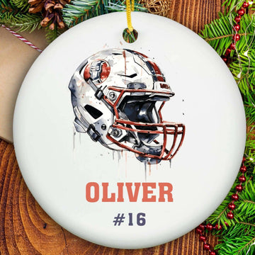 Football Ornament - Ceramic- on Lucasgift