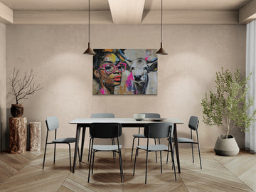 Canvas Wrap The woman and the cow- on Lucasgift
