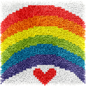 Children's Rug Making Latch Hooking Downloadable Pattern | Rainbow Heart-Download Digital Pattern Only- on Lucasgift