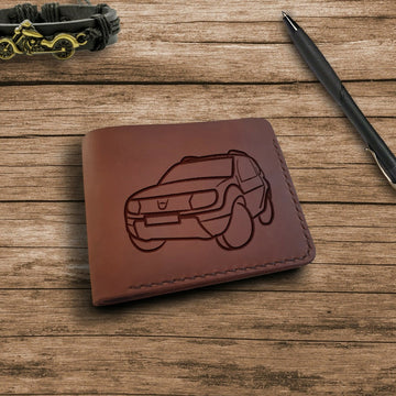 Car Gifts. Personalized Leather Wallet. Engraved Wallet. Custom Slim Bifold Minimalist Leather Wallet for Men. Custom Car Lovers Gifts- on Lucasgift