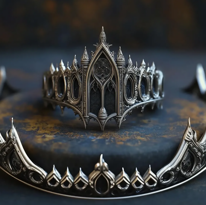 Cathedral Crown Ring, Handmade Sterling Silver Gothic Architectural Statement Band- on Lucasgift