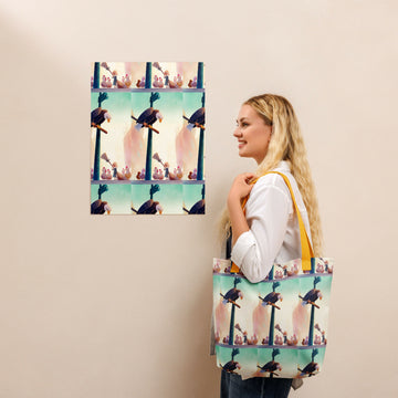 City Morning with an Eagle – Stylish Tote Bag- on Lucasgift