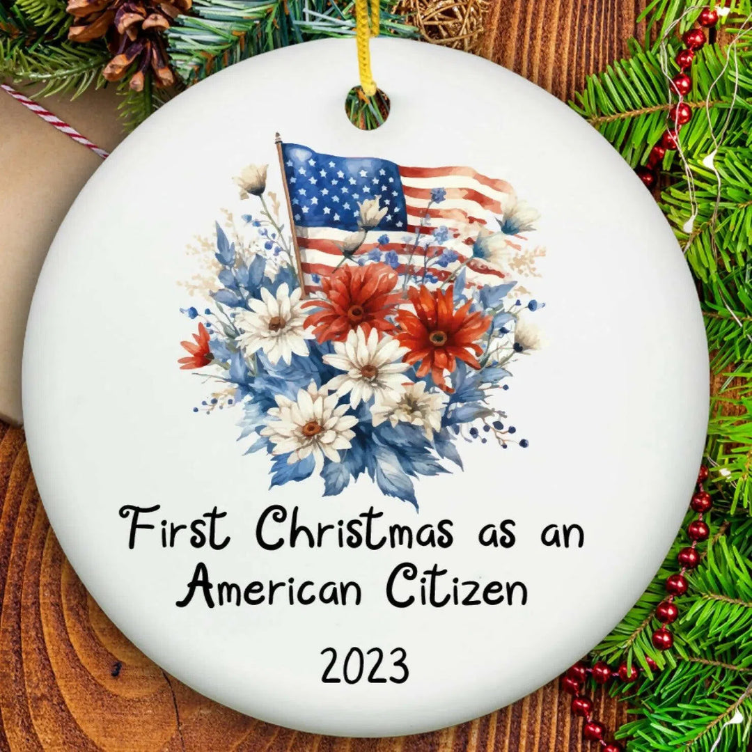 First Christmas as American Citizen Ornament - Ceramic-Lucasgift