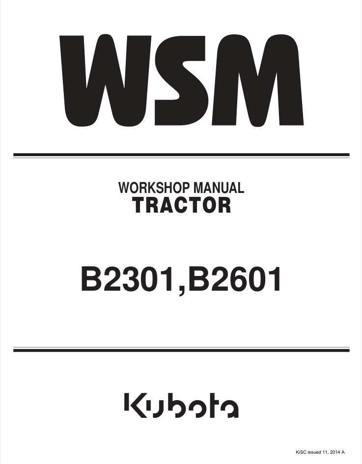 Kubota B2301 B2601 Tractor Workshop Service Repair Manual- on Lucasgift