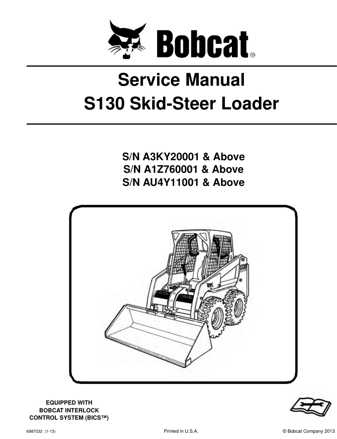 BOBCAT S130 SKID STEER SERVICE REPAIR ENGINE MANUAL- on Lucasgift
