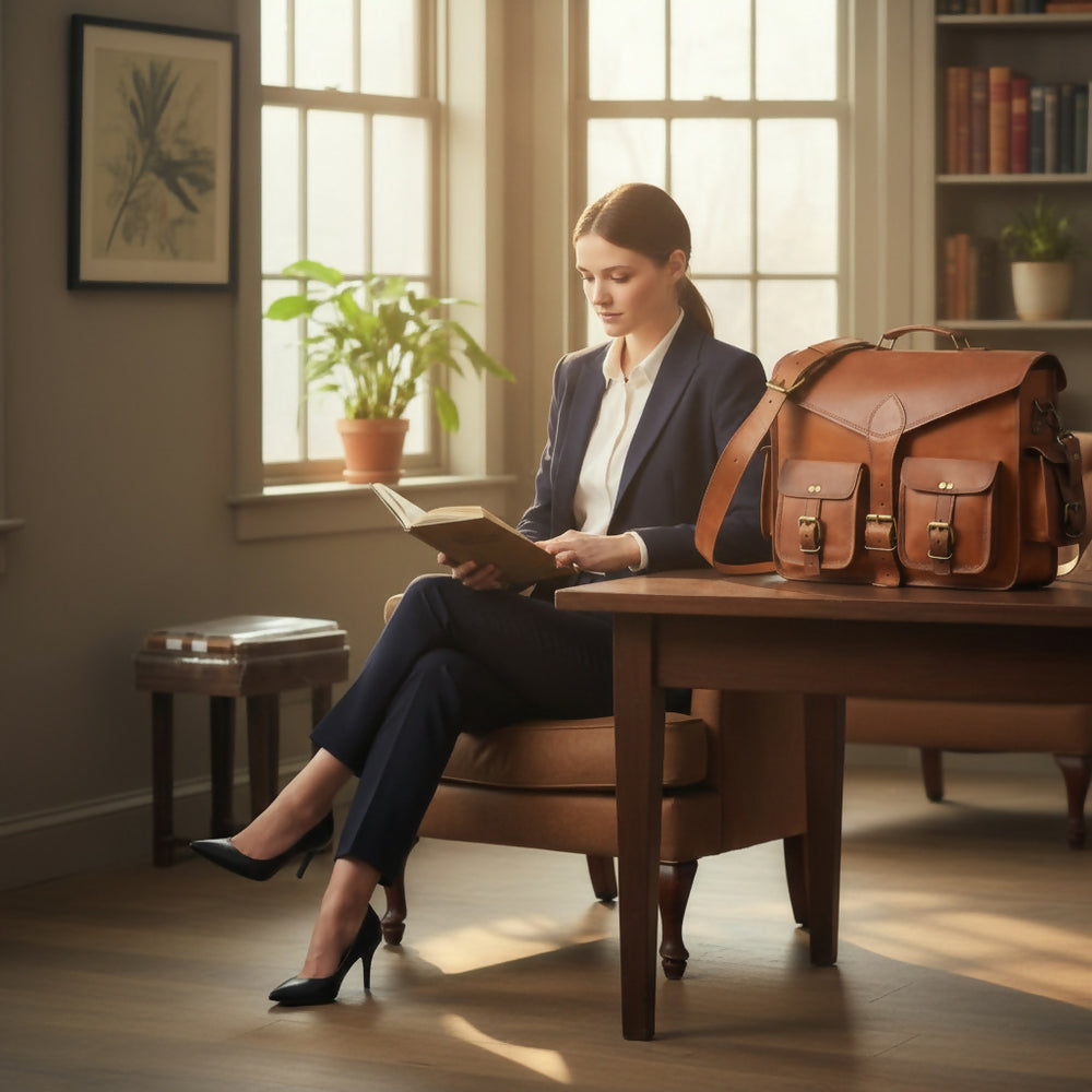 Personalized Handmade Full Grain Leather Laptop Messenger Bag Crossbody Satchel- on Lucasgift