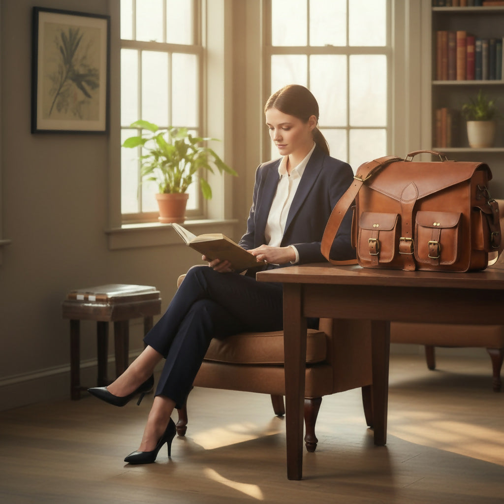 Personalized Handmade Full Grain Leather Laptop Messenger Bag Crossbody Satchel- on Lucasgift