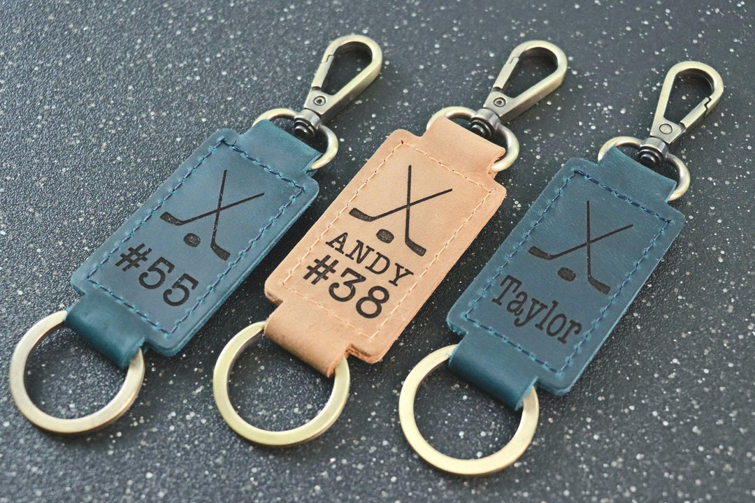 Hockey Keychain, Personalized Waterproof Sports Keychain, Team Gifts, Hockey Gift personalized hockey, girls Keychain, boys Keychain, hockey team gift, hockey keyring, hockey,- on Lucasgift
