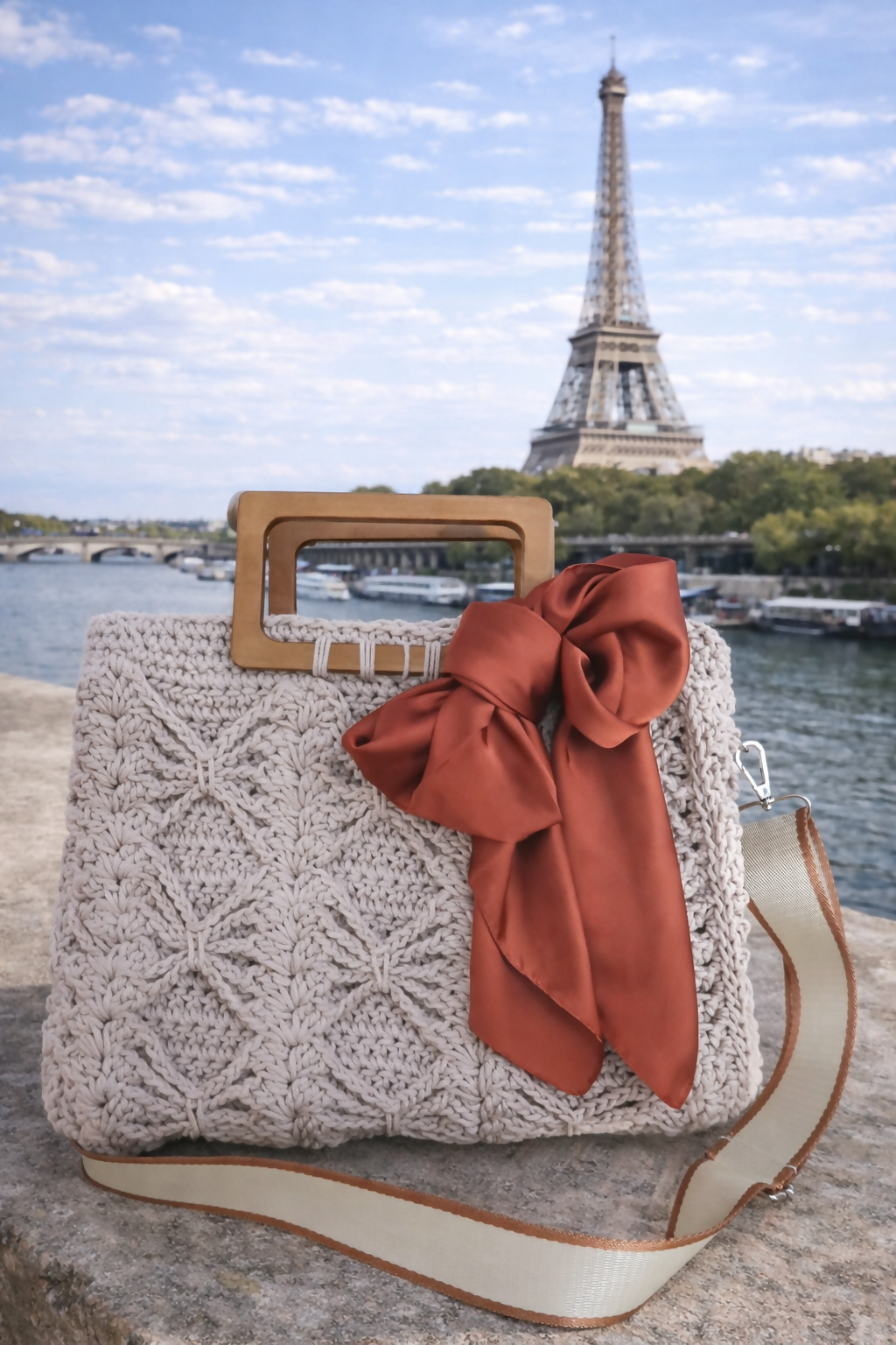 “Paris Chic” – Handmade Knitted Bag- on Lucasgift