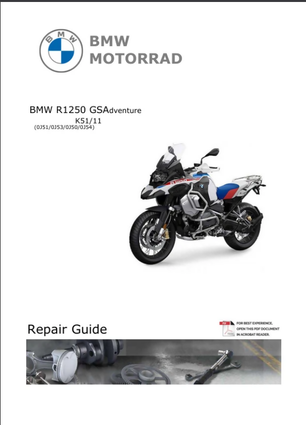 BMW R1250 GS Adventure K51-11 Service Manual 2019-2023- on Lucasgift