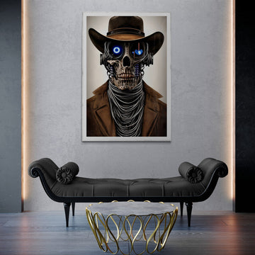 Premium Framed Print Robot Cowboy- on Lucasgift