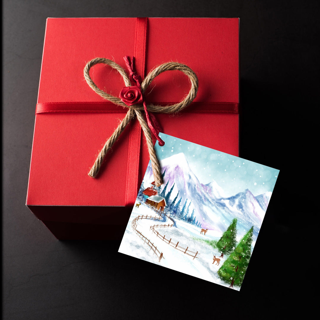 First Snow Holiday Cards – Illustrated Village Christmas Card Set or Single- on Lucasgift