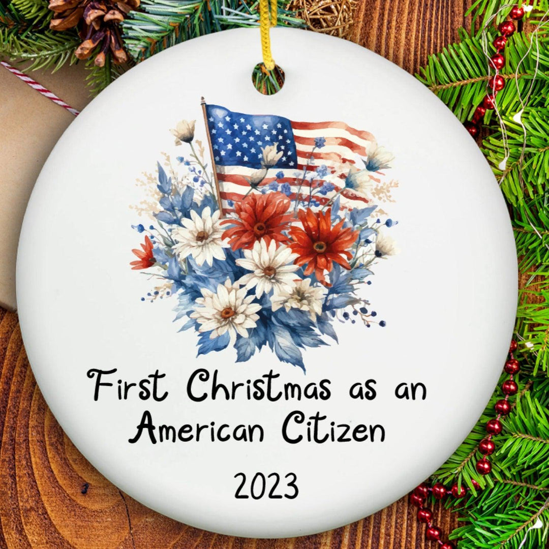 First Christmas as American Citizen Ornament - Ceramic-Lucasgift