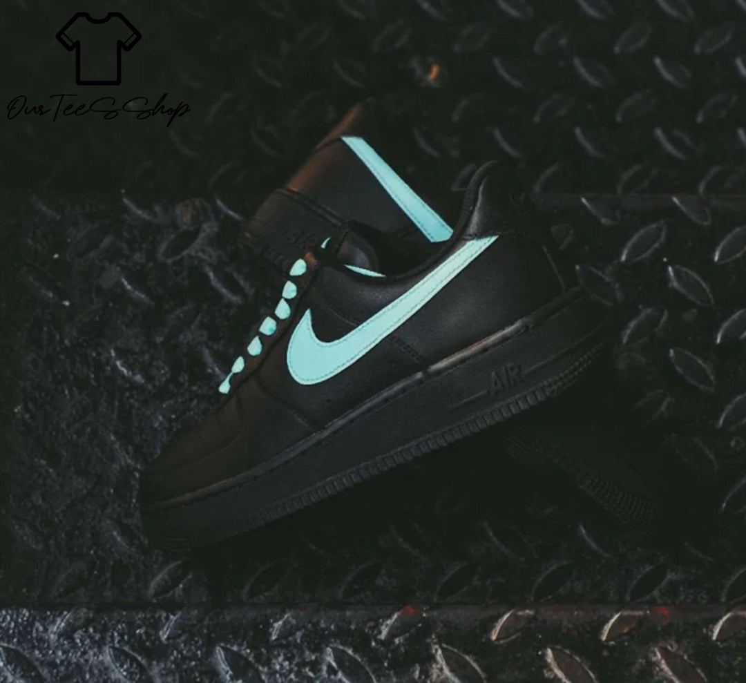 Custom Neon Green AF1 Sneakers, Hand Painted Personalized Shoes