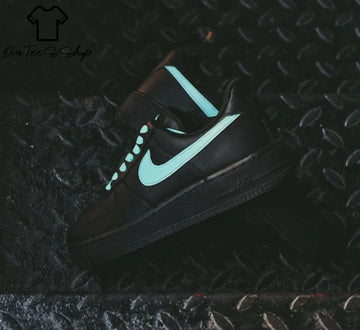 Custom Neon Green AF1 Sneakers, Hand Painted Personalized Shoes