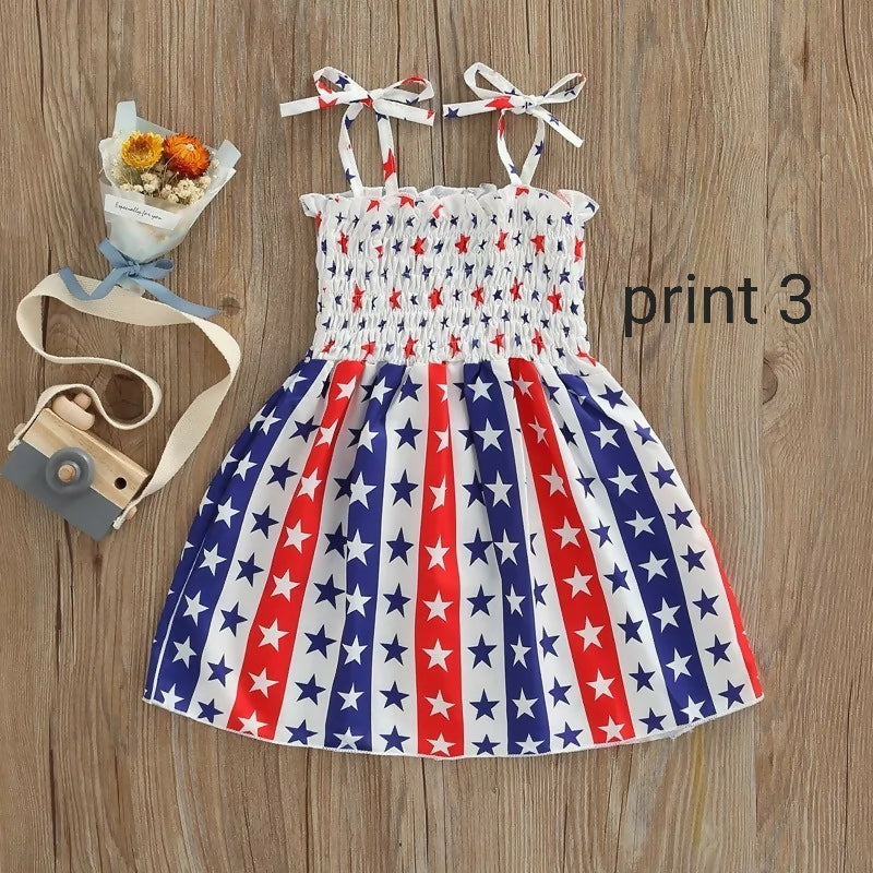Girl Patriotic July 4th Dress-Print 3-18-24M on Lucasgift