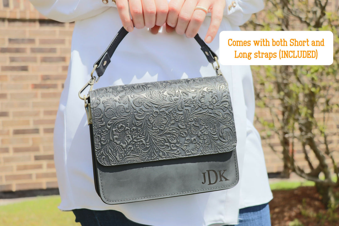 Saddle PURSE BAG Personalized Cowhide Distressed Full Grain Leather with Custom Initial and Name options- on Lucasgift