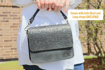 Leather Bag with LID and Leather Strap in Brown, Red and Black - Elegant and Versatile for DAILY USE- on Lucasgift