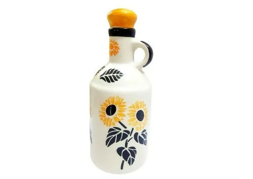 Indian Handcrafted Sunflower Ceramic Oil Dispenser- on Lucasgift