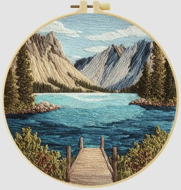 Cross Stitch Kits for Beginners |Lake (20cm with frame)- on Lucasgift