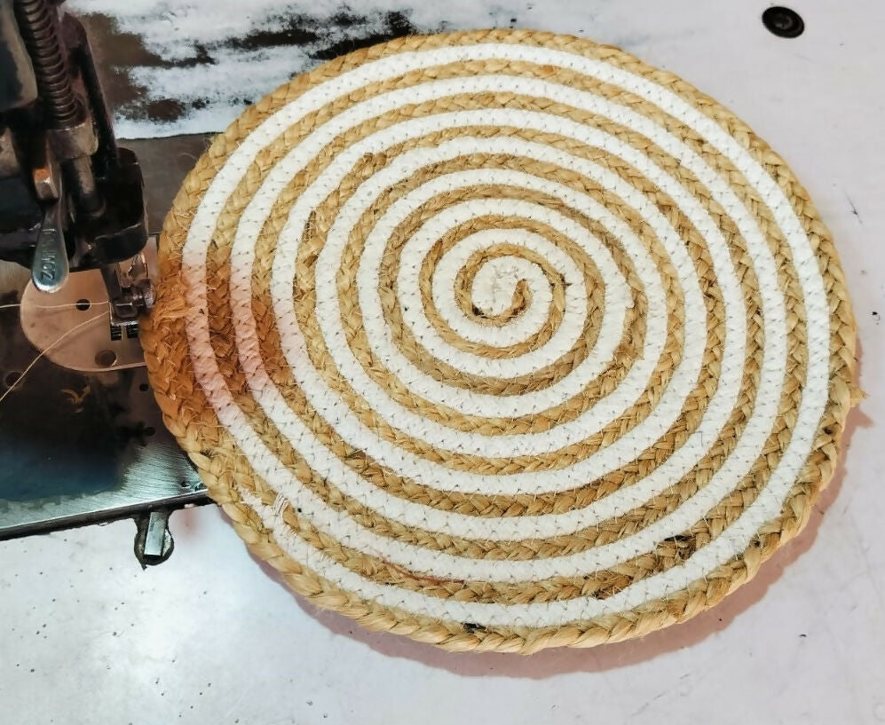Sonia Artisan Collections | Natural Fiber Spiral Rug | Rustic Boho Floor Mat- on Lucasgift