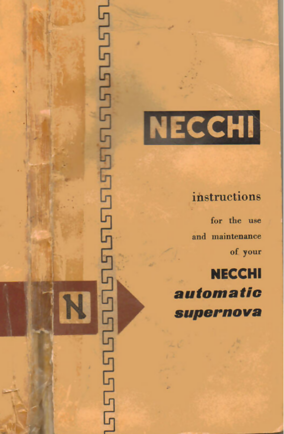 NECCHI Automatic SUPERNOVA ULtra INSTRUCTION Manual- on Lucasgift