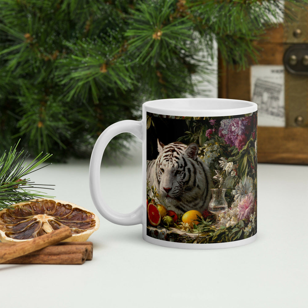 Garden Of Grace — White Tiger Among Blossoms- on Lucasgift