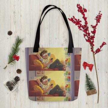 Soft Evenings, Quiet Loops – Cozy Humor Tote- on Lucasgift