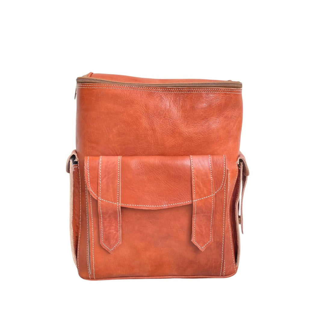 Moroccan Handcrafted Real Leather Backpack Artisanal Premium Travel Bag- on Lucasgift