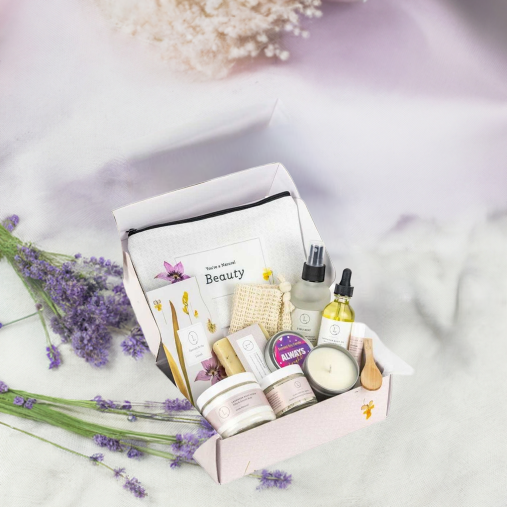 Spa Gift Box, Natural Lavender Bath & Body Relaxing Package for Friend- on Lucasgift