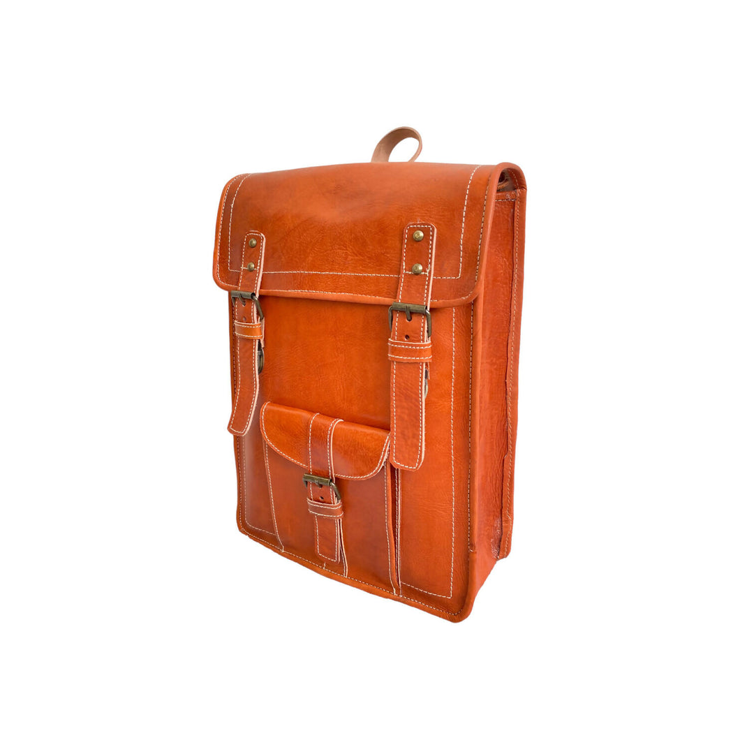 Handmade Genuine Leather Roll-Up Bag - Moroccan Crafts- on Lucasgift