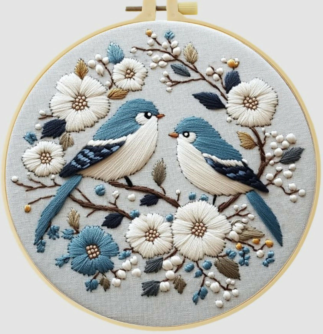 Cross Stitch Kits for Beginners |2 Birds (20cm with frame)- on Lucasgift
