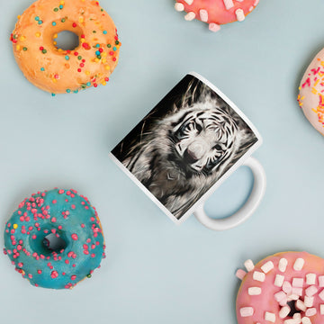 Guardian of Quiet Strength – Stylized White Tiger Mug