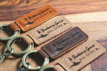 Business Logo Keychain, Custom Leather Keychain- on Lucasgift