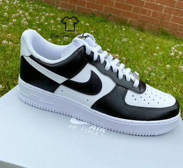 Custom Black White AF1 Sneakers, Hand Painted Personalized Shoes