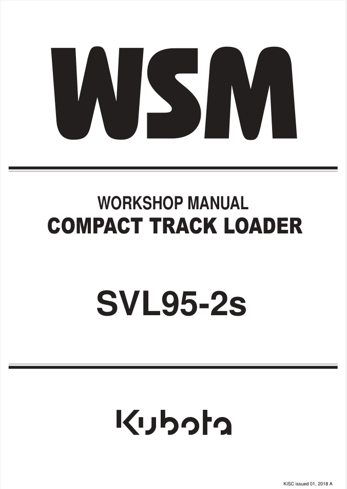 kubota svl95-2s track loader workshop wsm manual