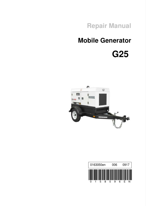 WACKER NEUSON G25 GENERATOR REPAIR MANUAL- on Lucasgift